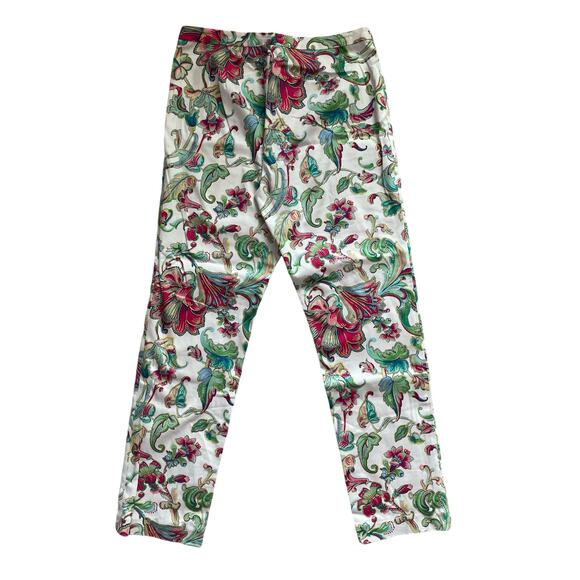 Lauren Ralph Lauren Paisley Floral Full Length Ankle Pants Size 4 - Picture 2 of 7